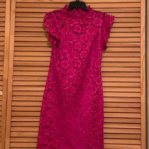 Hot pink lace dress
